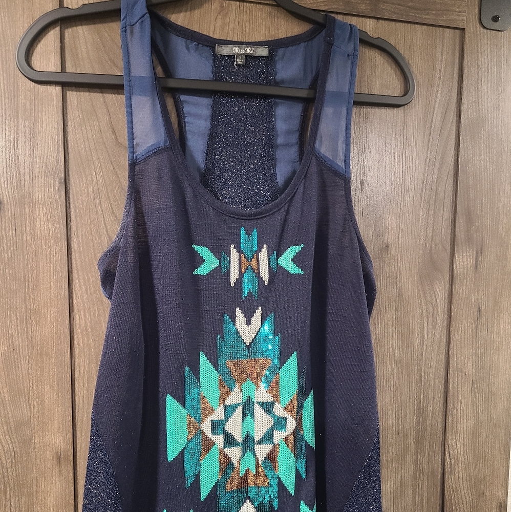 Miss me southwest print top
